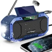 Hand Crank Emergency Radio with Solar Power Bluetooth Speaker,Portable Waterp...