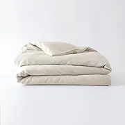 [Baloo] 42"x72" Linen Duvet Cover for Weighted Blanket – Oatmeal Weighted Blanket Cover with 8 Ties –Soft –Premium –Breathable French Linen & Removable Wooden Button Closure Duvet Cover Throw Size