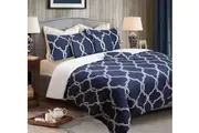 Shangri-La Linen 6 Piece Printed Comforter Set Queen-Check