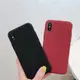 簡約純黑色酒紅適用蘋果iphoneX/XR/Xsmax手機殼7/8plus磨砂硅膠防摔套軟11/12/13/14/15promax全包保護套