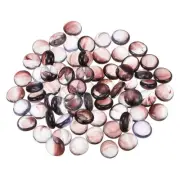 67pcs Fire Glass Beads for Fire Pit, Flat Marble Beads (2/3"-3/4") Purple