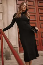[PUP52] Briar Long Sleeve Dress - Black XL black