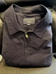NWT DOCKERS Mens Dark Navy Blue XXLT jacket full zipper, lined Tall