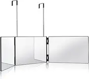 AIMALL 3-Way Hanging Makeup Mirror for Haircutting and Styling, Tri-Fold Design, Versatile Beauty Tool, Compact and Portable, Stylish Black Finish