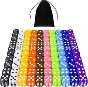 100 Pieces 16 mm 6-Sided Dice Set Six Sided Dice Opaque Acrylic Dice for Board Games DND, MTG, RPG