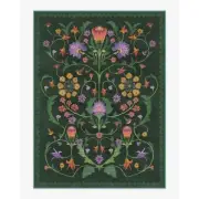 Iris Apfel Protea Forest Green Rug for Living Room Floral Aesthetic Ornate Gothi