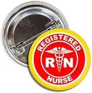 [Lunch Money] Registered Nurse RN Button Badge Pin Medial Buttons Great For Jackets, Hats, Backpacks, Scrubs and More, Metal, metal