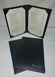 Restaurant Bar Café Wine Menu Books Hardcover Presenters Faux Leather Set of 10