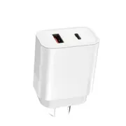 GaN 30W USB C/A Wall Charger with Power Delivery and QC3.0