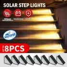 Solar Outdoor Step Stairs Lights Deck Garden Yard Pathway Fence Patio Lamp Decor