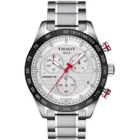 在飛比找PChome24h購物優惠-TISSOT 天梭 PRS516 極速賽道三眼計時錶/銀/4