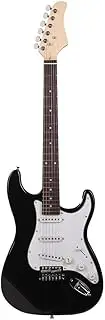 Electric Guitar with Rosewood Fingerboard - Sleek Black and White Design Perfect for Every Guitarist for Professionals and Beginners alike