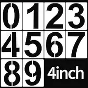 4 Inch Large Address Number Painting Stencils, Plastic, Reusable Digital Templates for Cake Stencil Mailbox Signs Parking Lot House Numbers Wall Art