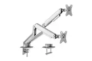 BRATECK Dual Monitor Economical Spring-Assisted Monitor Arm Fit Most 17'-32' Monitors, Up to 9kg per screen VESA 75x75/100x100 Matte Grey