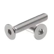 Hex Socket Flat Countersunk Head Bolts Screws, M5 x 30mm 304 Stainless Steel Metric Hexagon Coarse Threaded Machine Fully Thread Allen SUS Storage