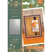 Crafters Companion Thankful & Blessed Embossing Folder - Wood Bark