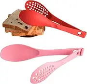 MAGICLULU Bread Clip Cake Clip 2-in-1 Nylon Salad Tongs Odor- Food Serving Tongs for Home Kitchen Non-Slip Handle