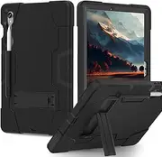 [ROUMAYMAY] for Samsung Tab S9 FE Case/Tab S9 Case 11 Inch 2023 with Kickstand Heavy Duty Rugged Bumper Shockproof Protective Cover for Samsung Galaxy Tab S9/S9 FE Stand, Black