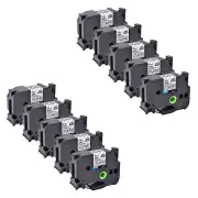 10PK Fits Brother P-Touch 0.94" TZ-151 TZe-151 Black on Clear Label Tape