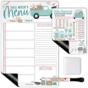 Truck Magnetic Weekly Meal Planner Dry Erase Board for Refrigerator -...