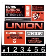 Union Binding Company Sticker Sheet Multicolor Travis Rice Gigi Snowboard Decals