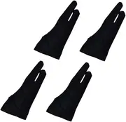 COHEALI Nylon Double Finger Gloves 4pcs Anti-fouling Art Gloves Left Right Hand Comfortable Tablet Tracing Pad