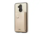 Case for Huawei Mate 20 Lite, Leather Wallet Case With Card Pockets Back Flip Shockproof Cover Case-Gold