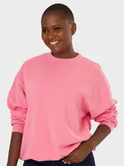 Womens Drop Shoulder Crew Neck Sweater