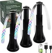 Fly Fans for Tables 3 Pack Adjustable for Outdoor or Indoors USB or Batteries Powered Fly Repellent Swatter Fan, Shoo Away Fly Bug Fan for Picnic, BBQ, Party, Events(Black-3 Pack)