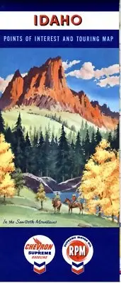 1957 Chevron Road Map: Idaho NOS
