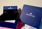 Swarovski Disney Mickey Mouse Earrings Rose Gold Black Crystal New In Gift Box