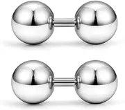 [Ruifan] ASTM F136 Titanium Titanium 6mm 8mm 10mm Big Balls Externally Threaded Straight Barbell PA Piercing Jewelry Stretching Kit For Women Men 16G 14G 12G Extra Short Bar 4mm