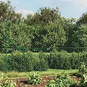Chain Link Fence Green 1.6x25 m - Durable Galvanised Steel with PVC Coating - Ideal for Outdoor Dog Fencing, Privacy Panels, and Garden Barriers