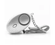 Personal Alarm 1PCS,130dB Self Defense Alarm Keychain Security Alarmer Emergency LED Flashlight(Silver)