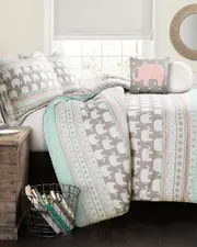 Lush Decor Fashions 5pc Elephant Full/Queen Comforter Set