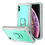 MCC Stylish Shockproof iPhone Xs Max Case Cover Apple Heavy Duty Tough [Grey+Light Blue]
