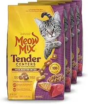 Meow Mix Tender Centers Basted Bites Chicken and Tuna Flavor, 3 Pound (Pack of 4)