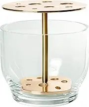 Fritz Hansen 840141 Flower Base, Ikebana Base, Small, 4.7 x 4.7 x 5.1 inches (12 x 12 x 13 cm), Clear Glass