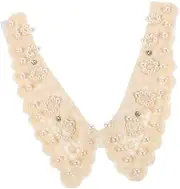 [BESPORTBLE] Lace Collar Detachable Beaded Choker for Women Elegant Ruffle Pearl Insert Lace Collar Attachment for Versatile Fashion Effortless Wardrobe Upgrade