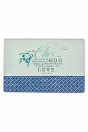 New PSALM 52:8 OLIVE BRANCH MEDIUM GLASS CUTTING BOARD w/gift Box