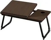 MTSDM Foldable Laptop Table, Laptop Desk, Foldable Computer Table with Cup Holder Folding Breakfast Tray Adjust Angle Portable Standing Desk Reading for Bed Sofa Floor Good Furniture for Work at Home