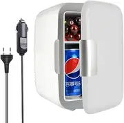 Portable Mini Fridge, Compact Car Refrigerator 4L 6Cans Small Refrigeration Warm Heat Mini Fridge Refrigerator for Car Home Travel Refrigerator Portable Portable Car Fridge for Travel and Camping (Co