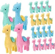 GETAJGHSD 20pcs Adorable Alpaca Erasers Fun Cartoon Animal TPR Erasers for School Supplies Party Favors Crafts and Learning Activities