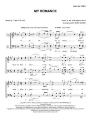 My Romance Barbershop Harmony Society TTBB a cappella Arranger: B
