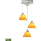 ELK Lighting LCA303-8-16M Piatto Mini Pendant Satin Nickel with Yellow