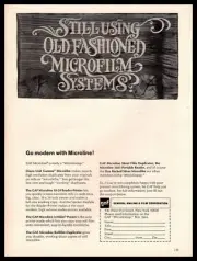 1965 GAF Microline Film Products "Still Using Old Fashioned Microfilm?" Print Ad