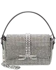 Self-Portrait Rhinestone Chainmail Leather Micro Bag
