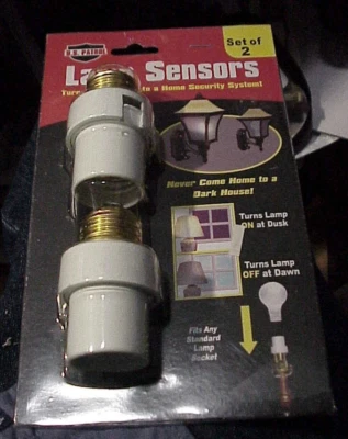 LAMP SENSORS, SET OF 2, NEW IN ORIG. PKG., FOR INCANDESCENT BULBS, DUSK TO DAWN