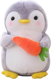 9.8 inch Penguin Plush Toy, Cute Penguin Plush Stuffed Animal Plush Doll Christmas Birthday Gift, Kawaii Plush Penguin Doll Hugging Pillow Penguin Stuff Plush Doll Plushies Throw Pillow (Carrot)
