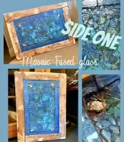 XL, Glass, 2 Sided, Handmade, Art, Shelf-Leaner, 33” X 24”, 1 Of A Kind!!!